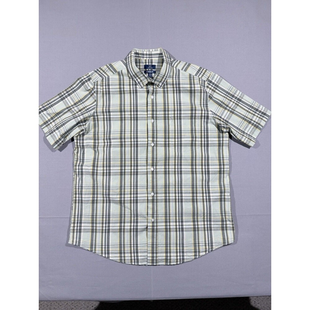 George Classic Fit Shirt Men's Size XL (46-48) Button Down Short Sleeve Plaid